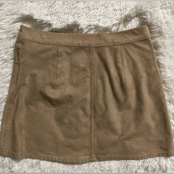 Express Faux Suede Button Front tan color - Picture 6 of 6